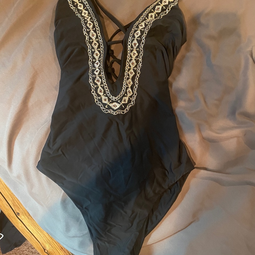 Ella Moss Black One Piece Bathing Suit Size XS